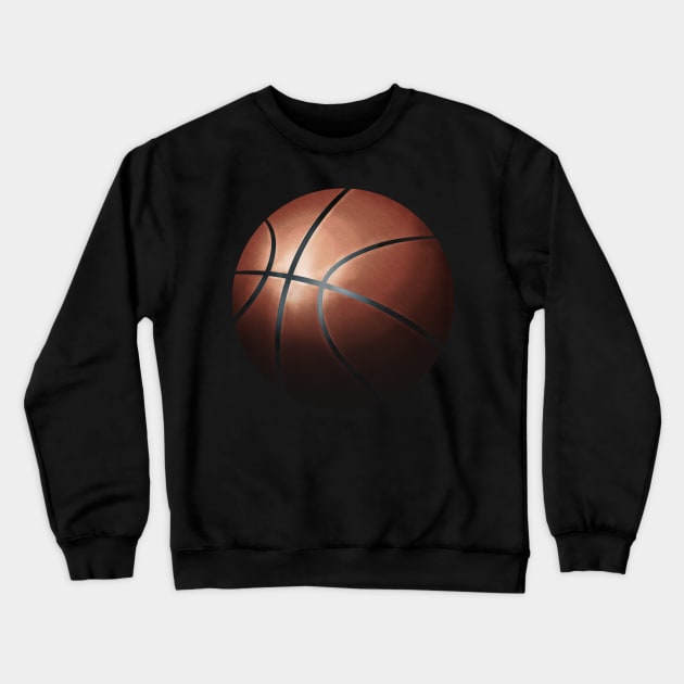 Brown Basketball With Light And Shadow Crewneck Sweatshirt by SinBle